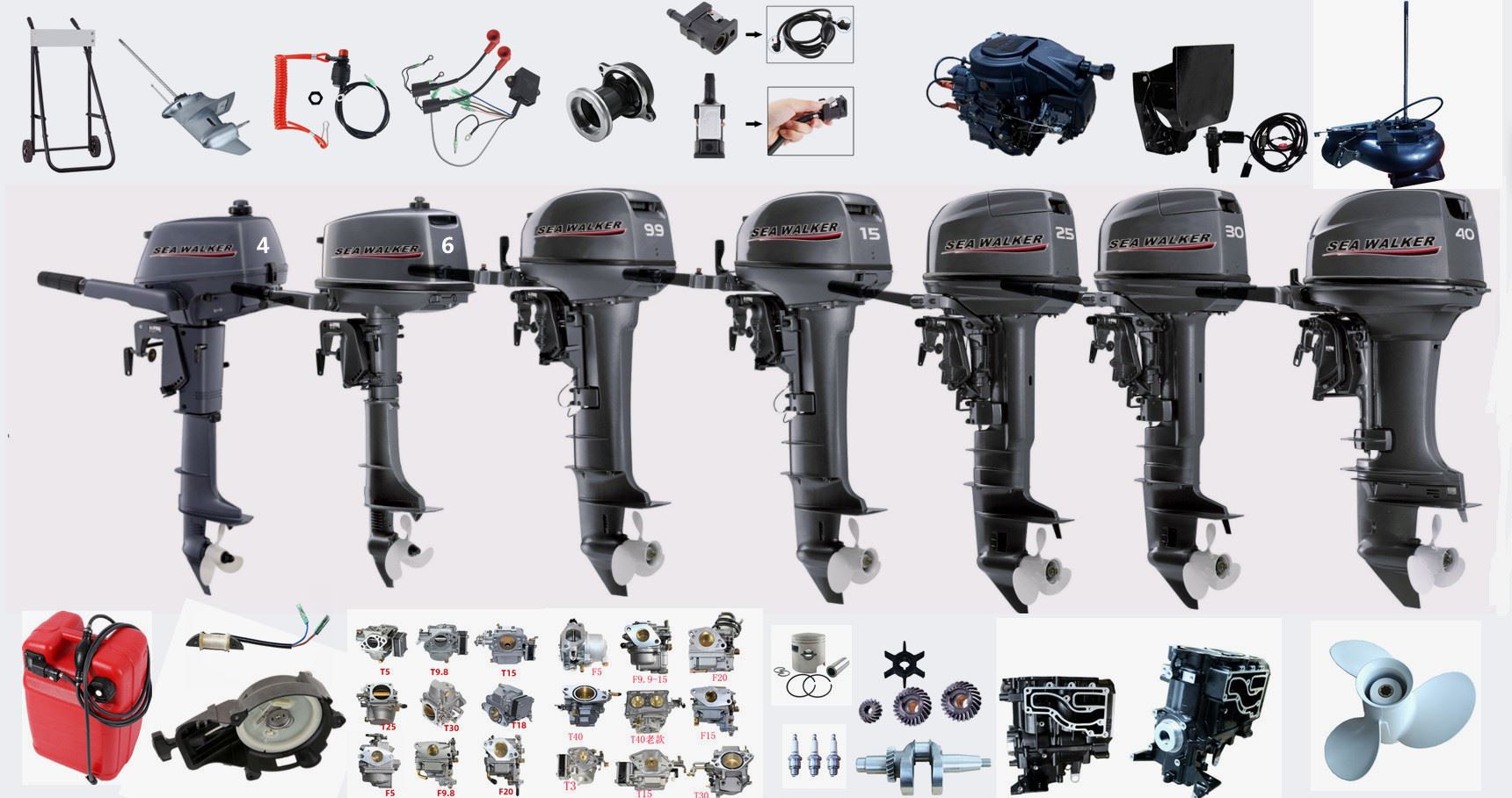 Subministrem una gamma completa de recanvis per a motors fora borda